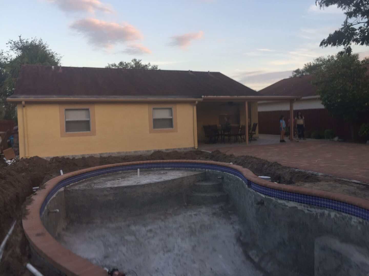 An outdoor home pool