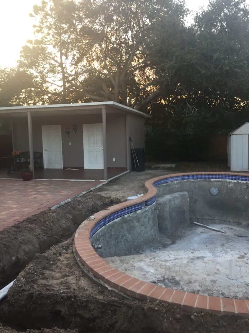 Pool construction in progress